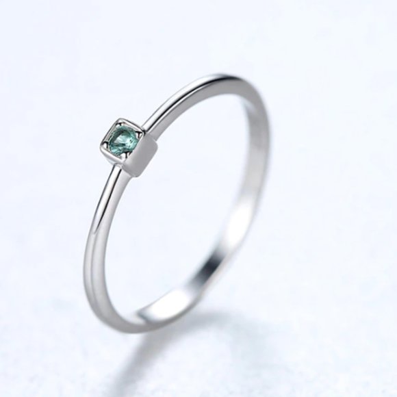 925 Silver Amber Cz Thin Ring Size 7-NWT - Picture 6 of 12